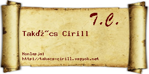 Takács Cirill névjegykártya